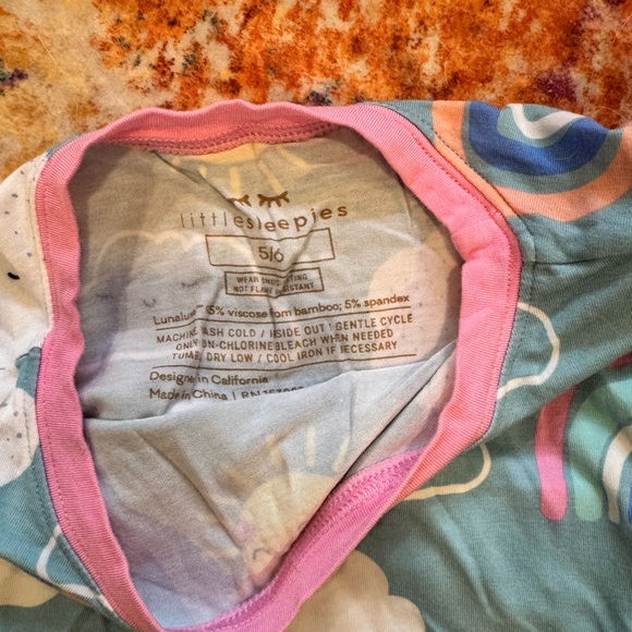 Little Sleepies Blue Pajama Set with Rainbows and Clouds - Picture 2 of 2